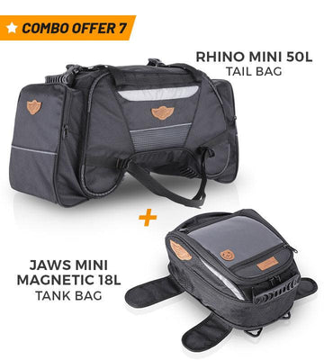 Combo 7: Rhino Mini 50L Tail Bag + Jaws Mini Magnetic 18L Tank Bag GuardianGears